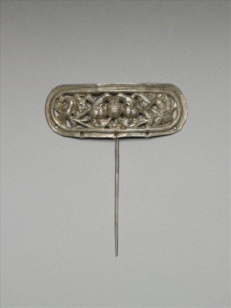 銀銅合金吉祥紋簪