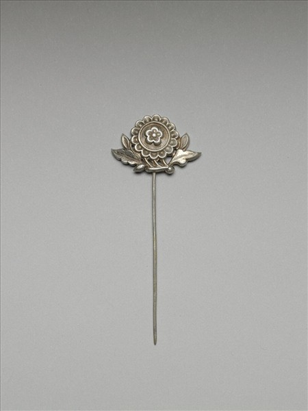 銀銅合金花卉簪