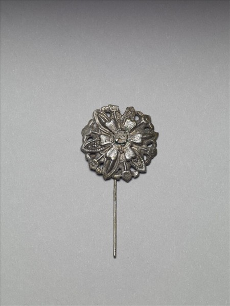 銀銅合金花卉簪