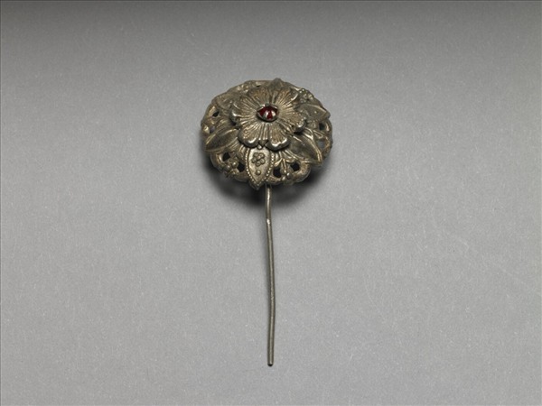 銀銅合金花卉簪