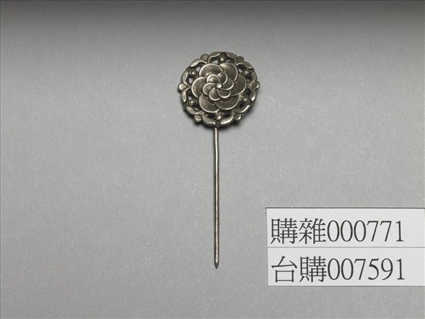 銀銅合金花卉簪