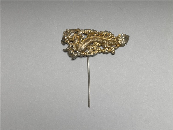銀銅合金雲龍簪