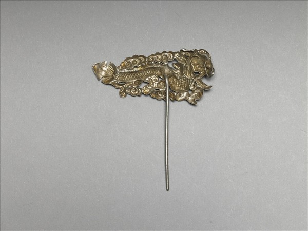 銀銅合金雲龍簪