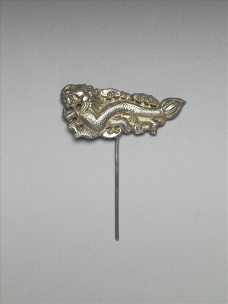 銀銅合金雲龍簪