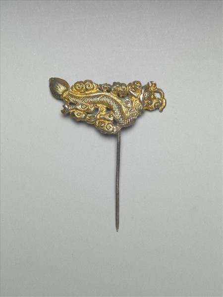 銀銅合金雲龍簪