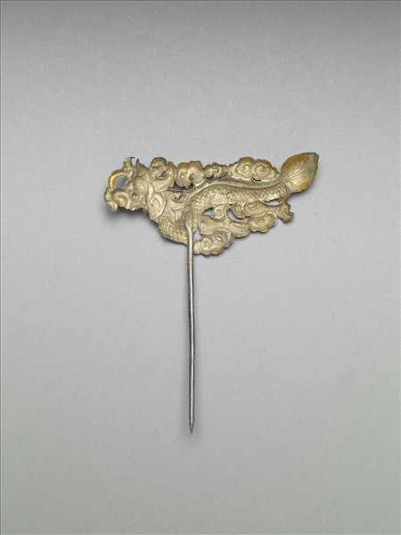 銀銅合金雲龍簪