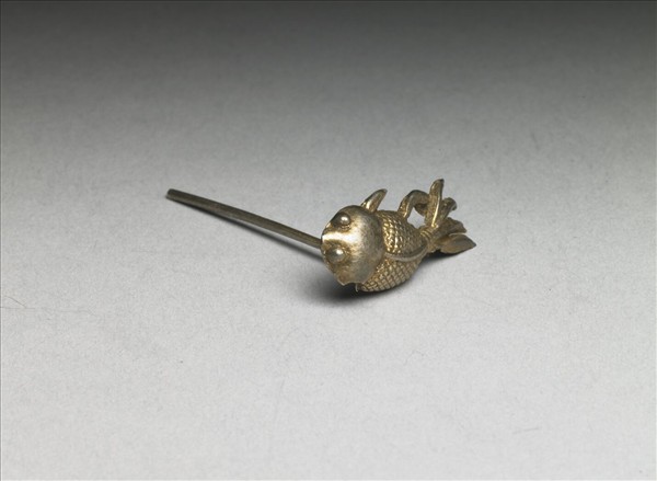 銀銅合金金魚簪