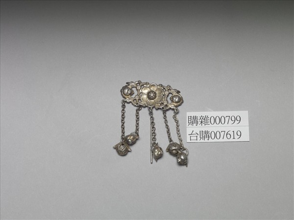 銀銅合金花卉蝙蝠步搖