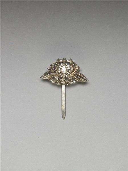 銀銅合金番蓮簪