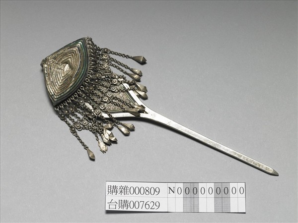 銀銅合金內填琺瑯步搖