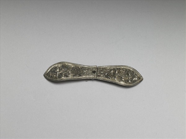 銀銅合金奕棋圖扁簪