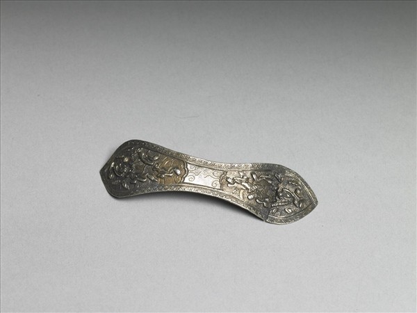 銀銅合金八仙圖扁簪