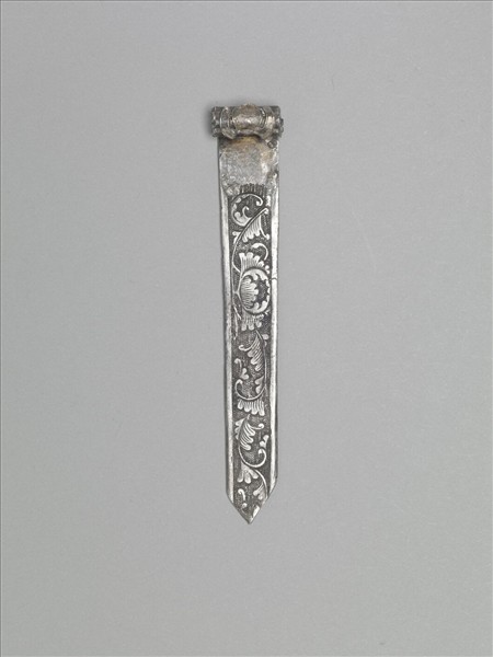 銀銅合金花葉簪