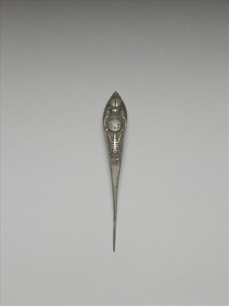 銀銅合金福壽簪