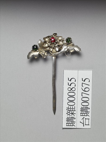 銀銅合金花卉簪