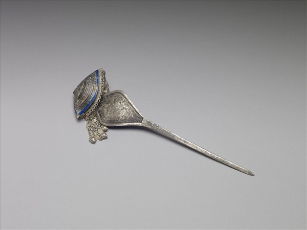 銀銅合金內填琺瑯步搖