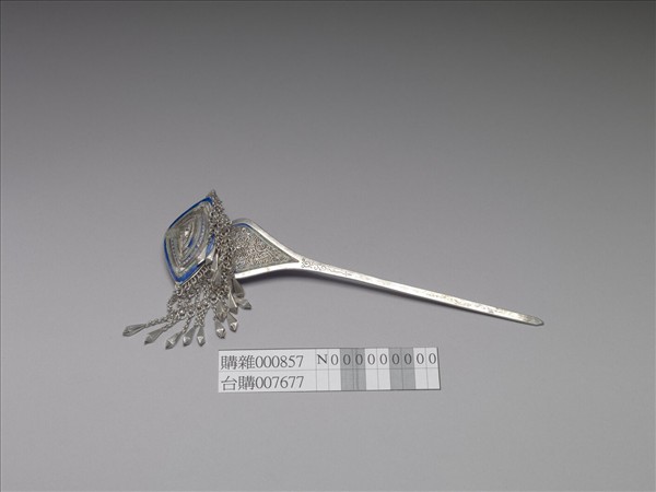 銀銅合金內填琺瑯步搖