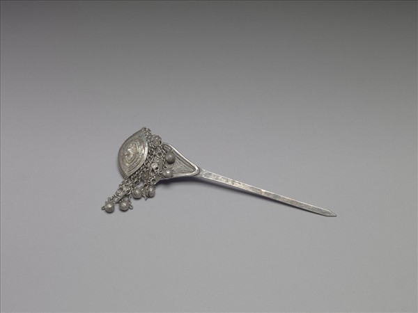 銀銅合金內填琺瑯步搖