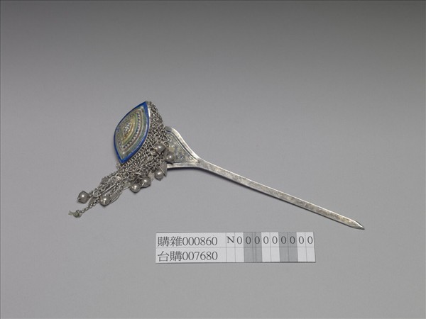 銀銅合金內填琺瑯步搖