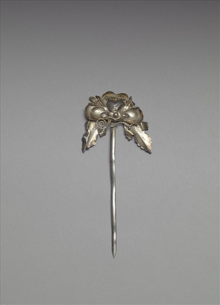 銀銅合金花卉簪