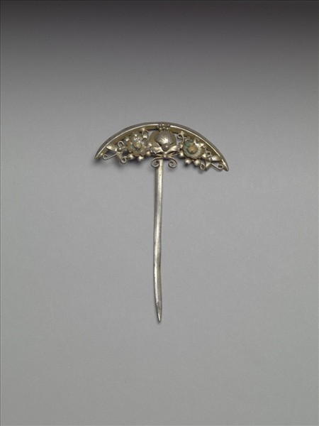 銀銅合金花卉簪