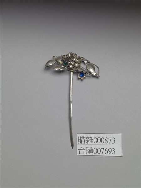 銀銅合金花卉簪