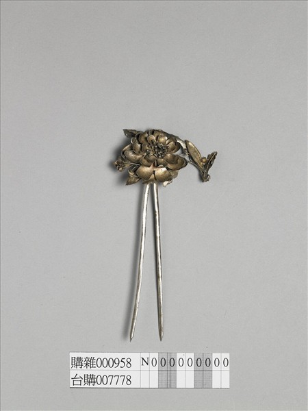 銀銅合金花卉釵
