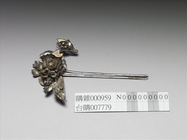 銀銅合金花卉釵