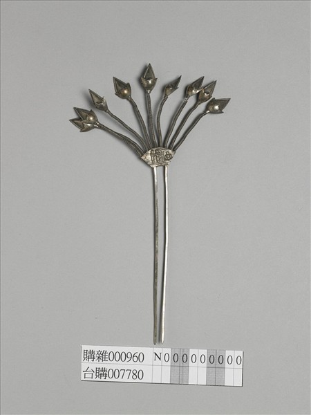 銀銅合金花卉簪