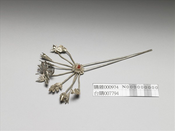 銀銅合金花卉釵