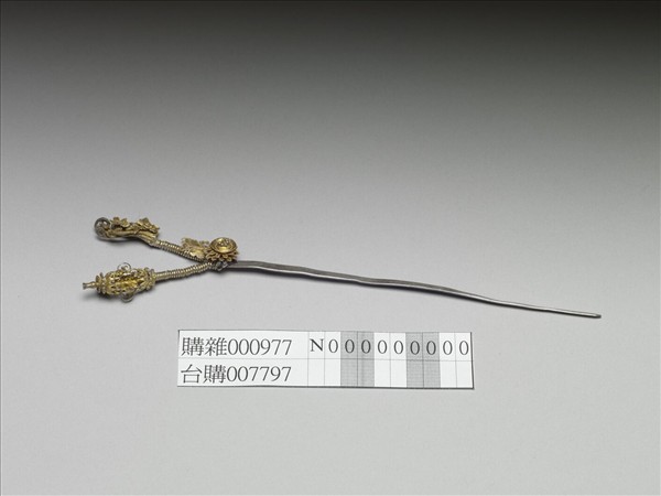 銀銅合金花卉簪