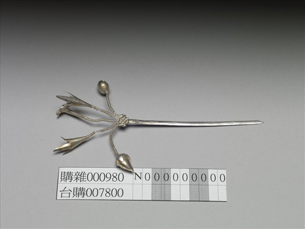 銀銅合金花卉簪