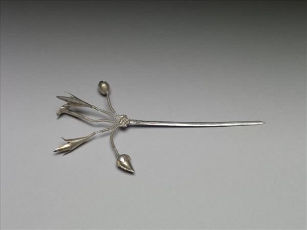 銀銅合金花卉簪