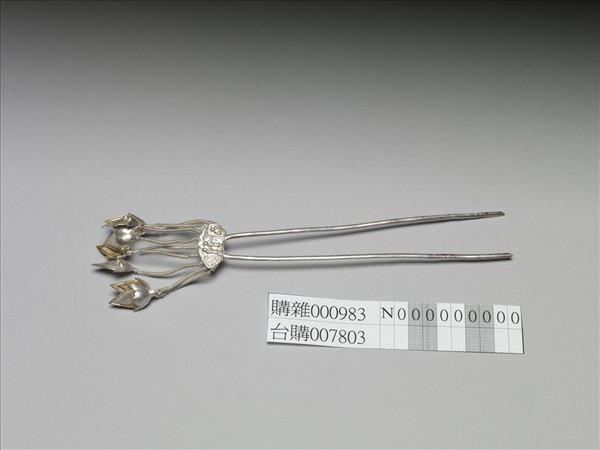 銀銅合金花卉釵