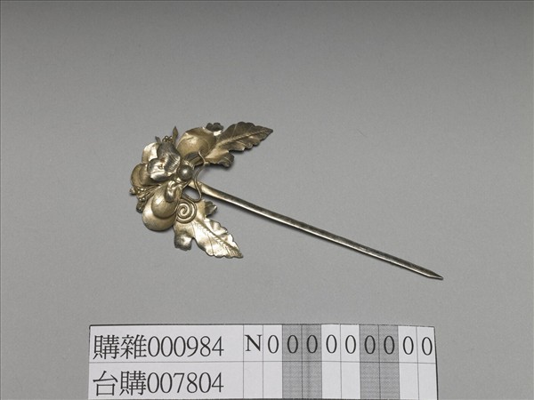 銀銅合金花卉簪
