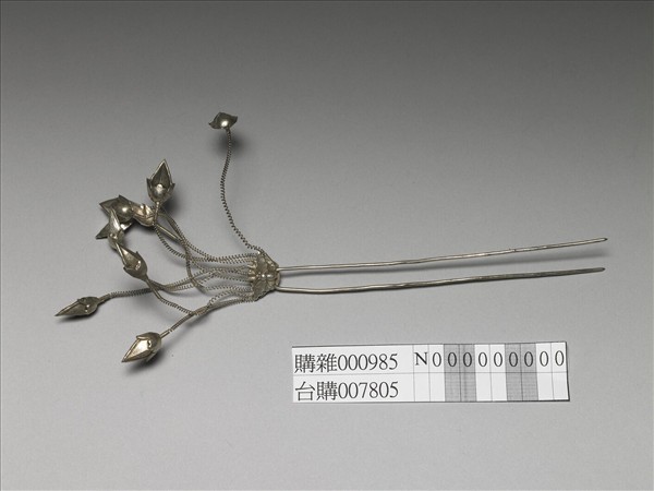 銀銅合金花卉釵