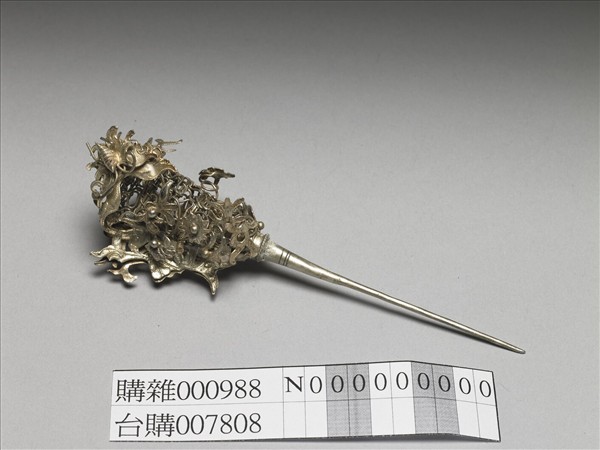 銀銅合金花卉簪