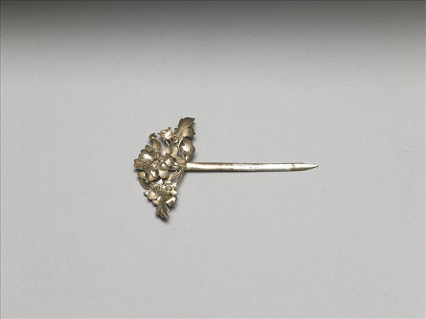銀銅合金花卉簪