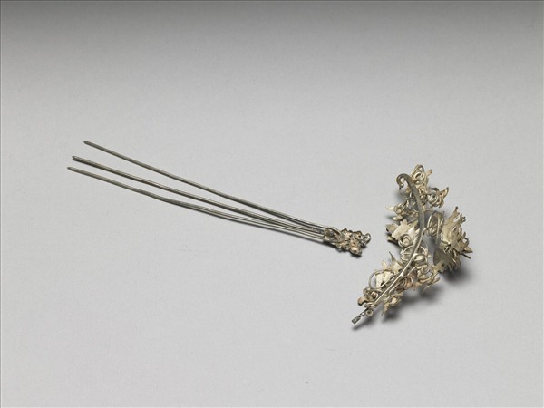 銀銅合金花蝶釵