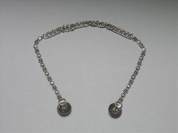 銀銅合金花卉腰飾