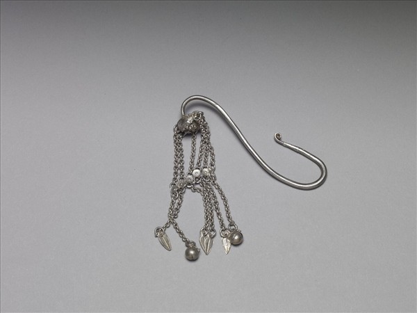 銀銅合金菊花耳墜