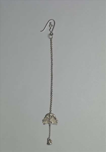 銀銅合金蝙蝠銜磬腰飾