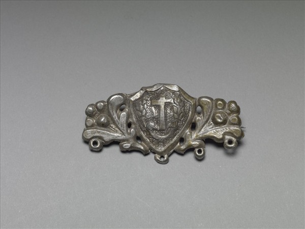 銀銅合金盾牌飾件
