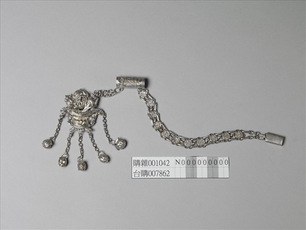 銀銅合金盆花墜飾