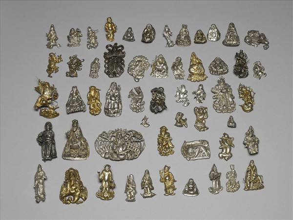 銀銅合金人形嵌飾