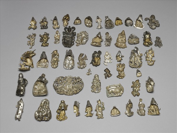 銀銅合金人形嵌飾