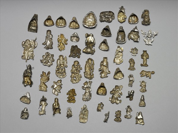 銀銅合金人形嵌飾
