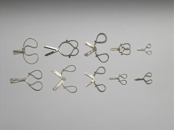 銀銅合金剪刀形飾件