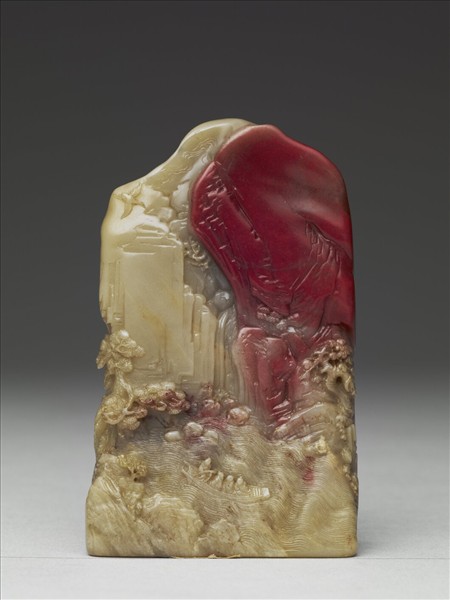 雕赤壁圖雞血石未刻印