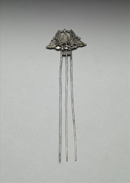 銀銅合金番蓮釵